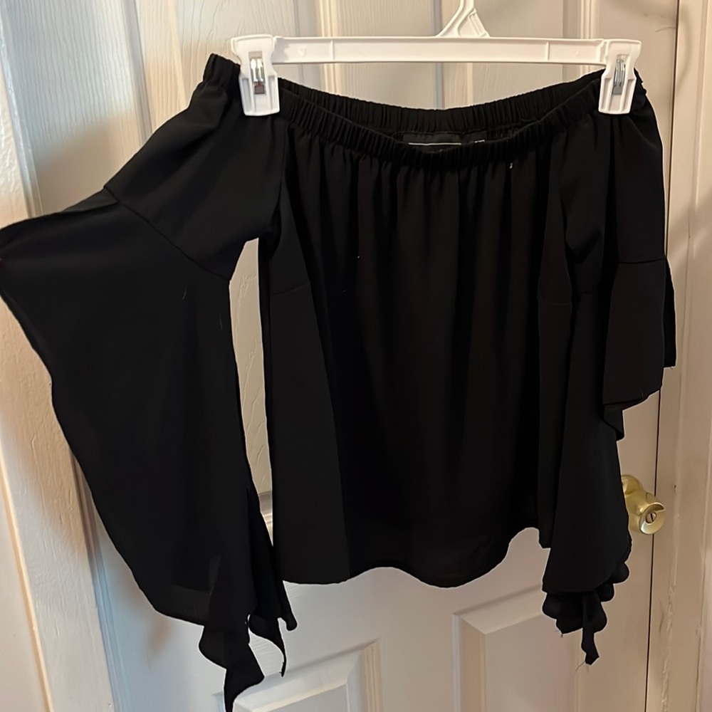 Black off the shoulder top